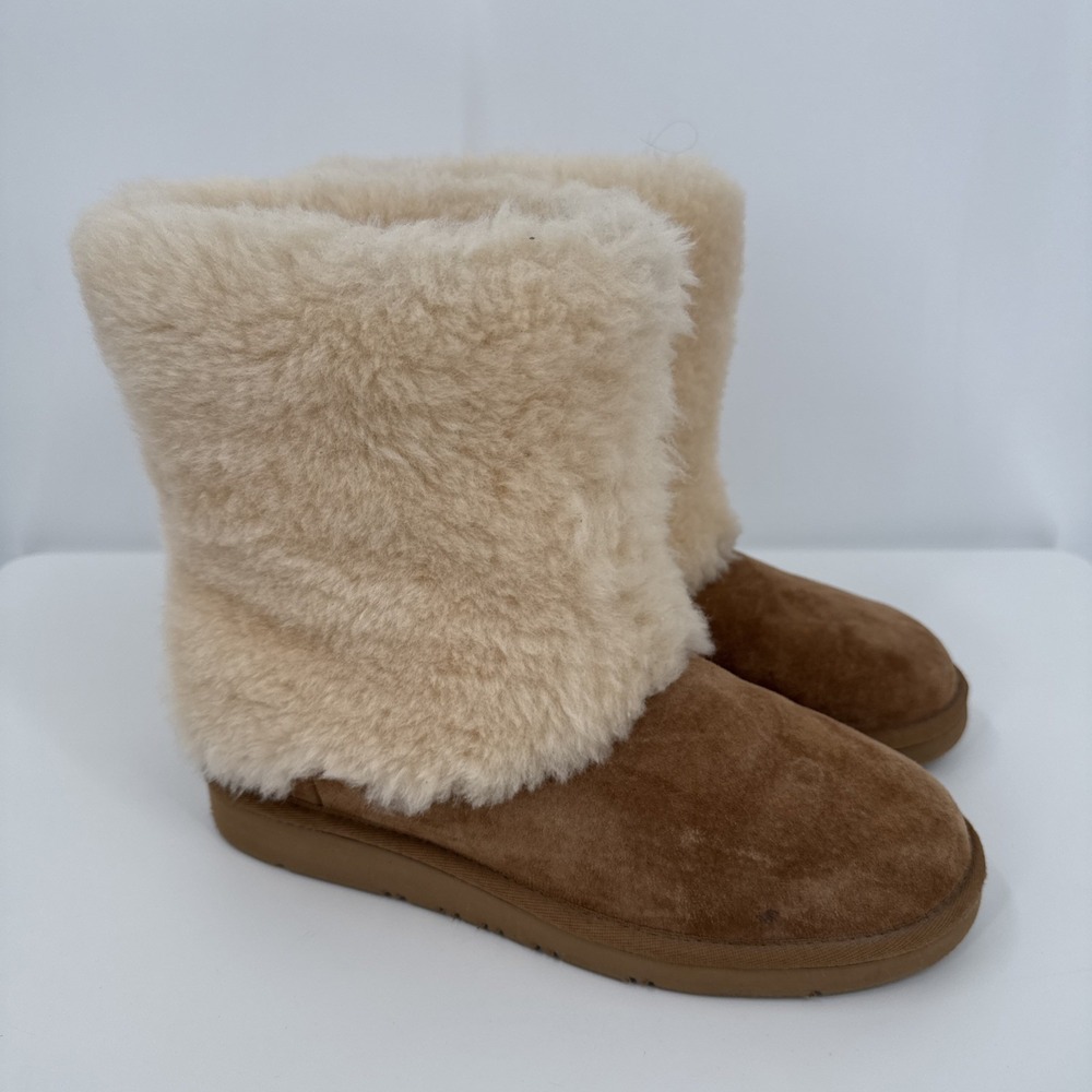 UGG PATTEN CHESTNUT SUEDE SHEEPSKIN WOMEN BOOTS‎ 1006011 Sz 8 Preowned S-04